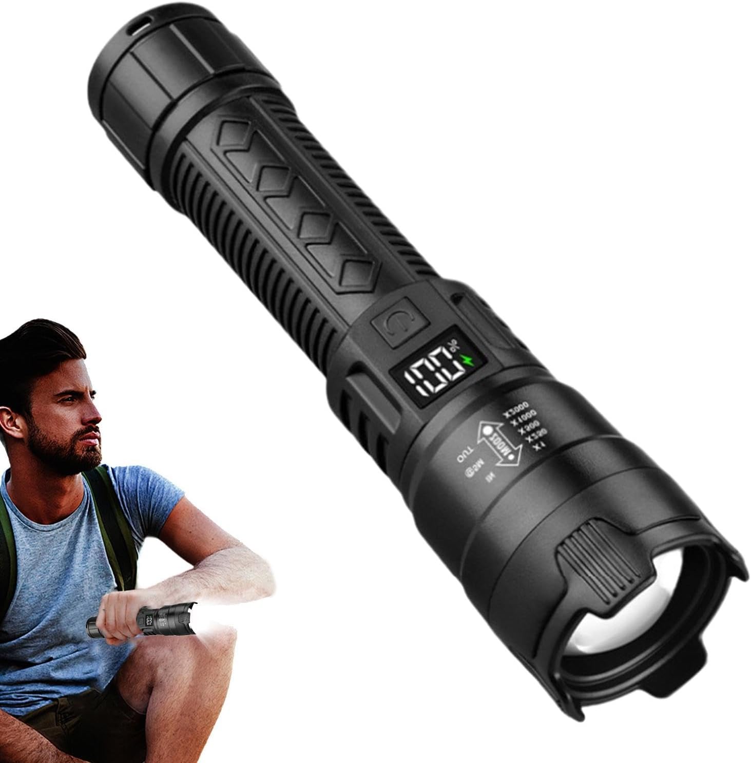 Fishing Light - Tactical LED Flashlight 2000LM USB Rechargeable