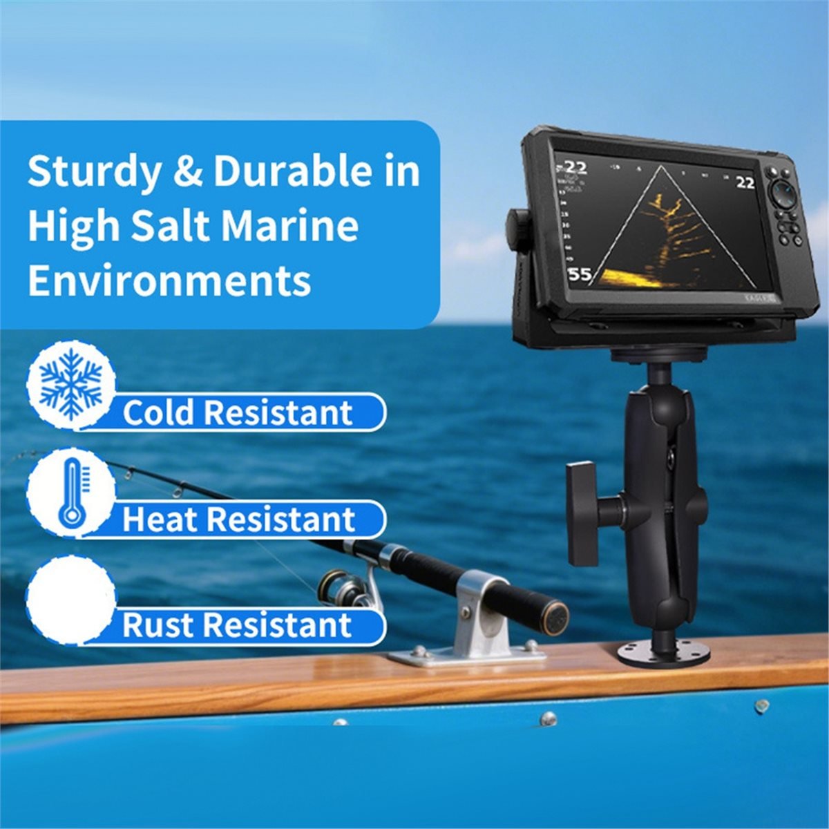 Fish Finder Mount - X08A Aluminum Fishfinder Mount Base Ball-Mount