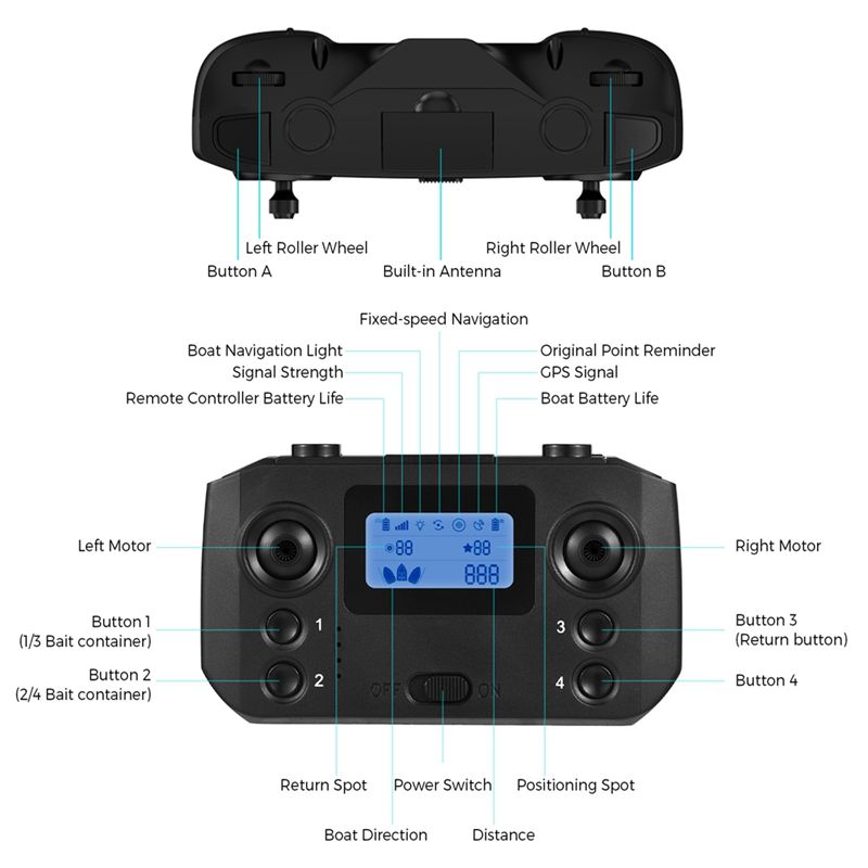 ABKQ-Fishing Bait Boat Remote  - Fishing Gps 评论和价格