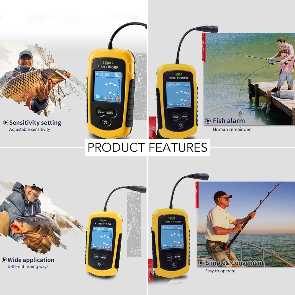 Lucky LCD Color Screen Portabl - Fish Finder Cable 评论和价格