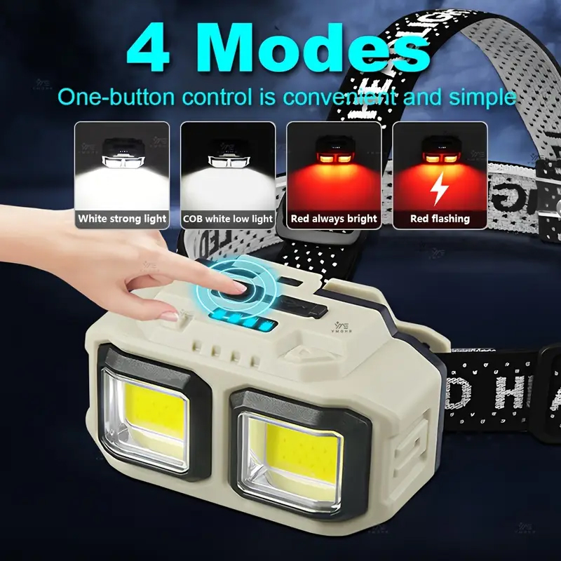 COB LED Headlamp Rechargeable  - Fishing Light 评论和价格