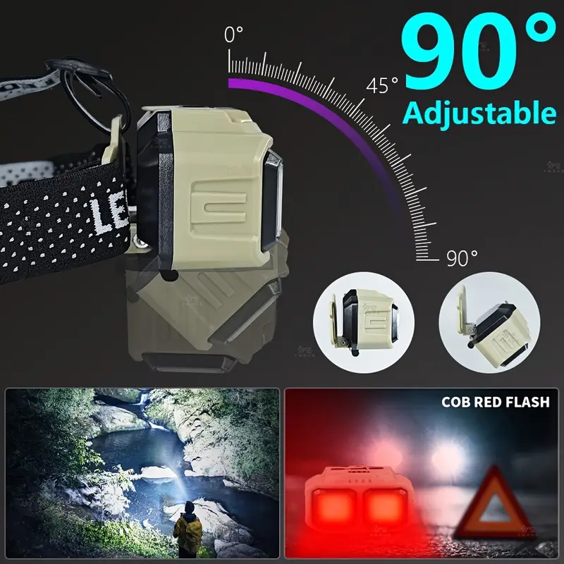 COB LED Headlamp Rechargeable  - Fishing Light 评论和价格