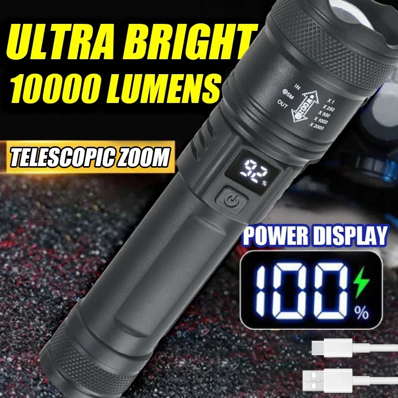 9900LM Powerful LED Flashlight - Fish Finder Battery 评论和价格