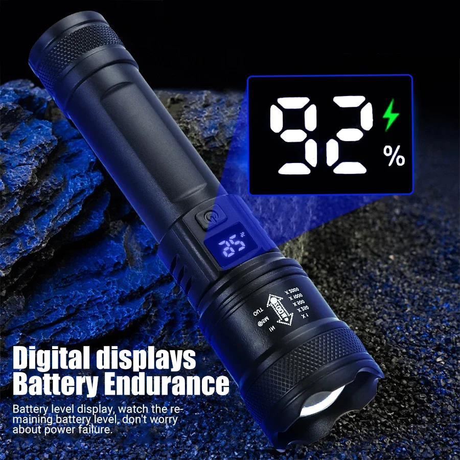9900LM Powerful LED Flashlight - Fish Finder Battery 评论和价格