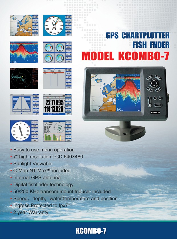 Kcombo-7 7inch ONWA GPS Plotte - Fish Finder Transducer 评论和价格