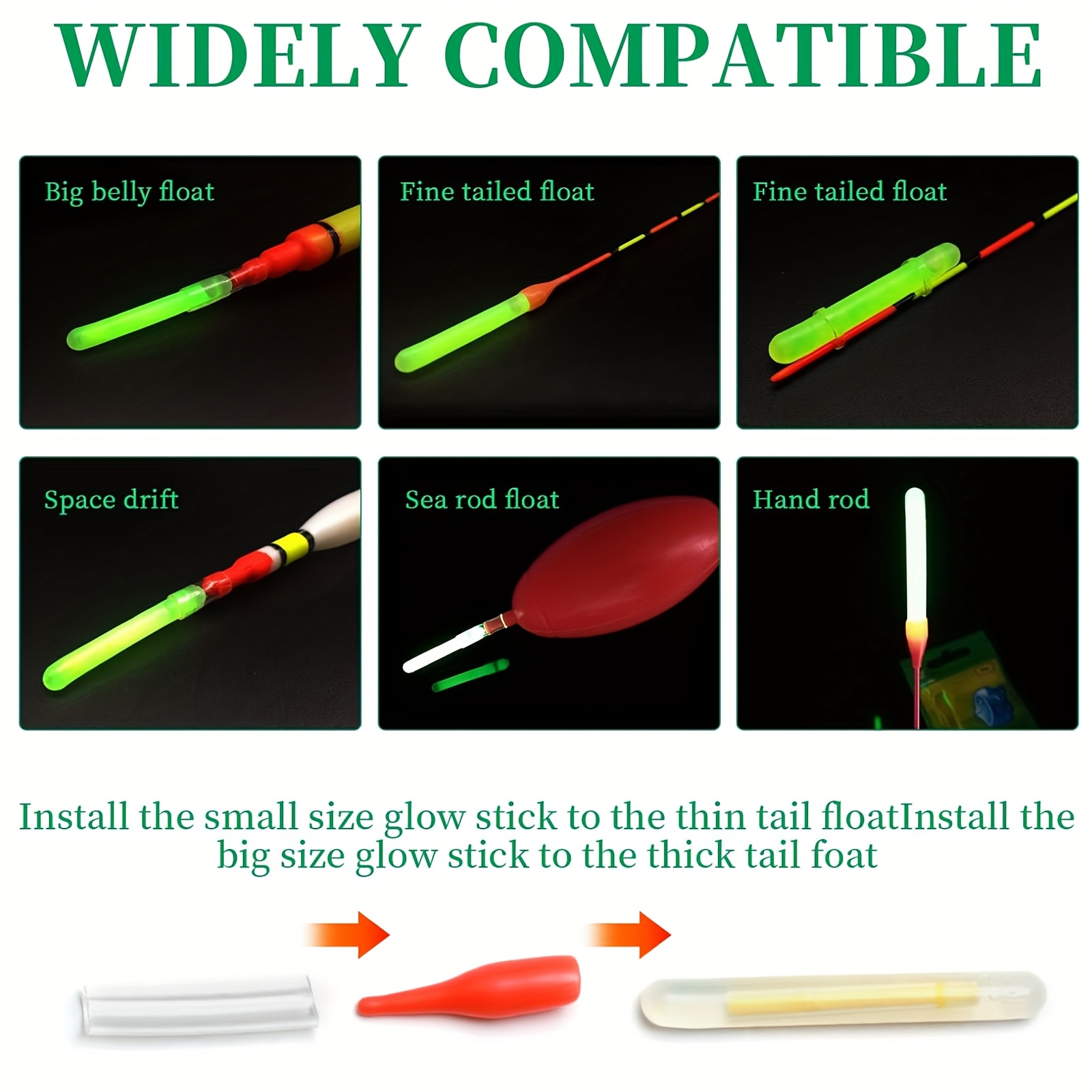 100PCS Fishing Glow Sticks Set - Bite Alarm 评论和价格